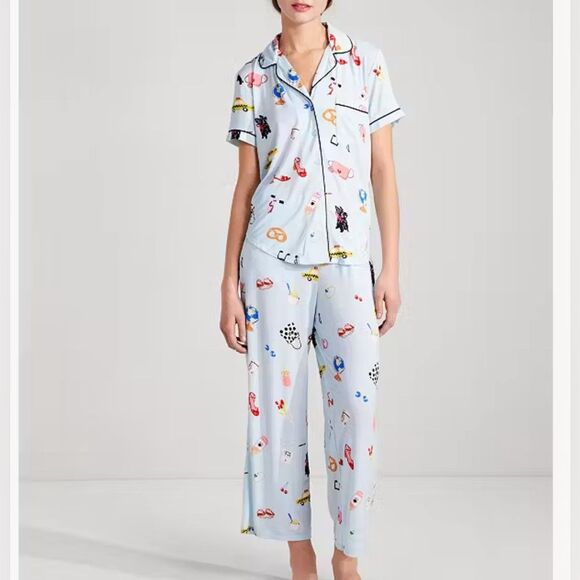 kate spade Other - Kate Spade Blue Sunglasses Cherry Taxi Pajama Set Size S